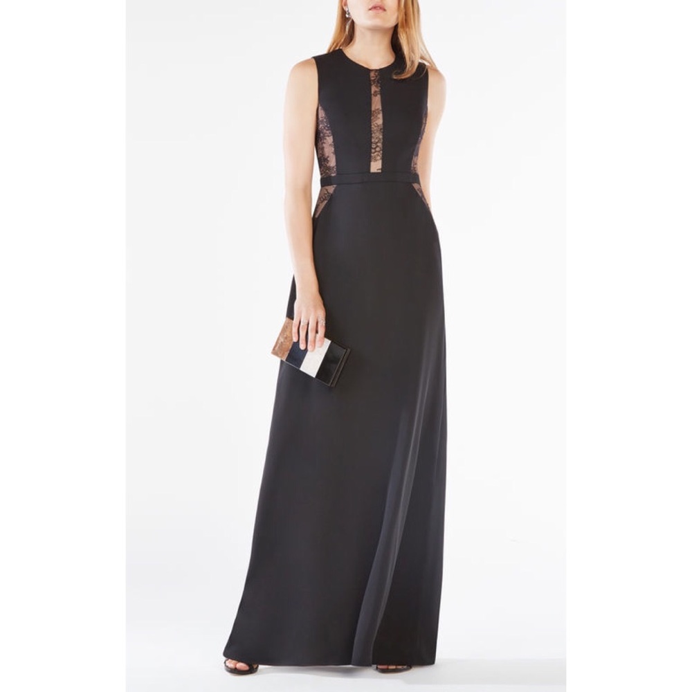 Like New! BCBGMaxazria Black/White Colorblock Gown
